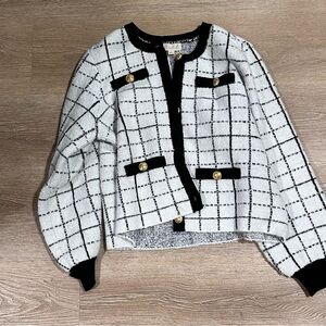 Chic White and Black Women's Jacket